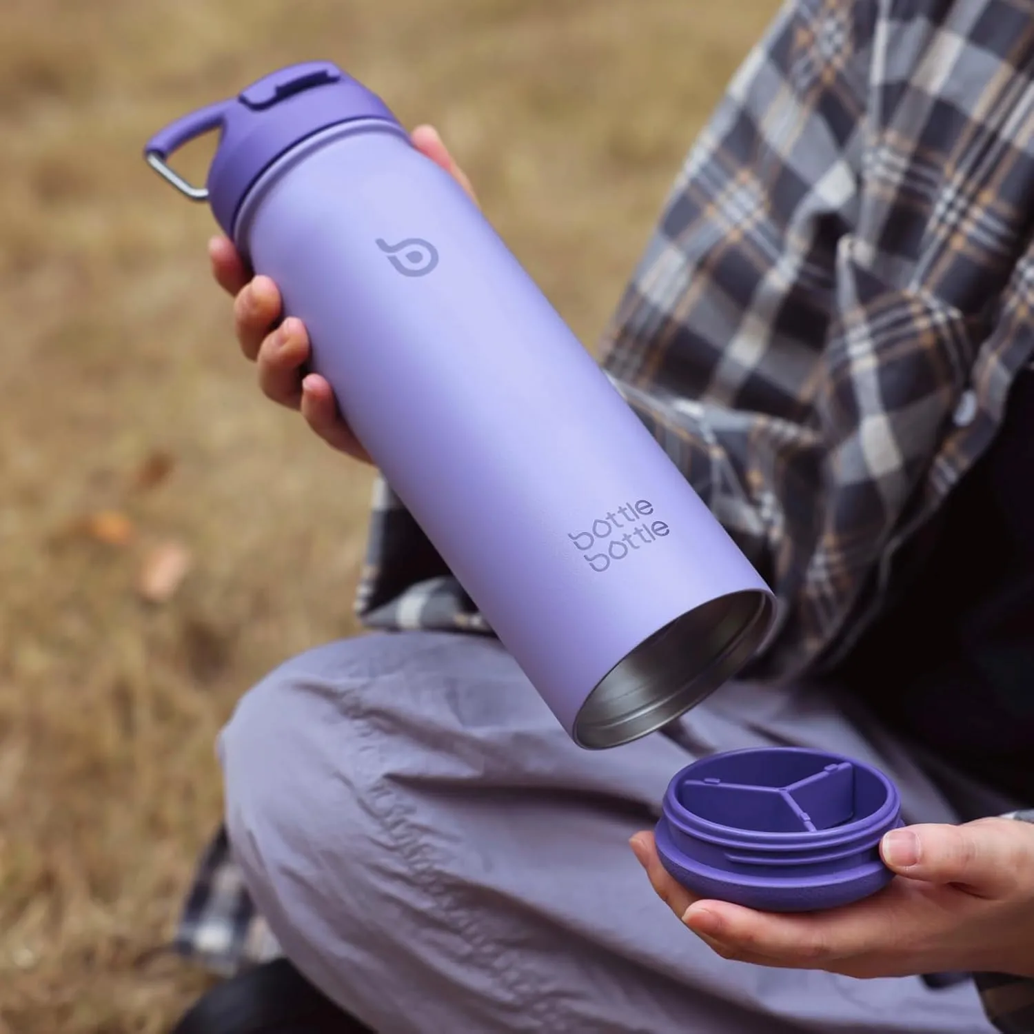 BOTTLE BOTTLE 24oz Insulated Water Bottle Stainless Steel Sport Water Bottle with Straw and Adjustable Lid Daily Pill Organizer