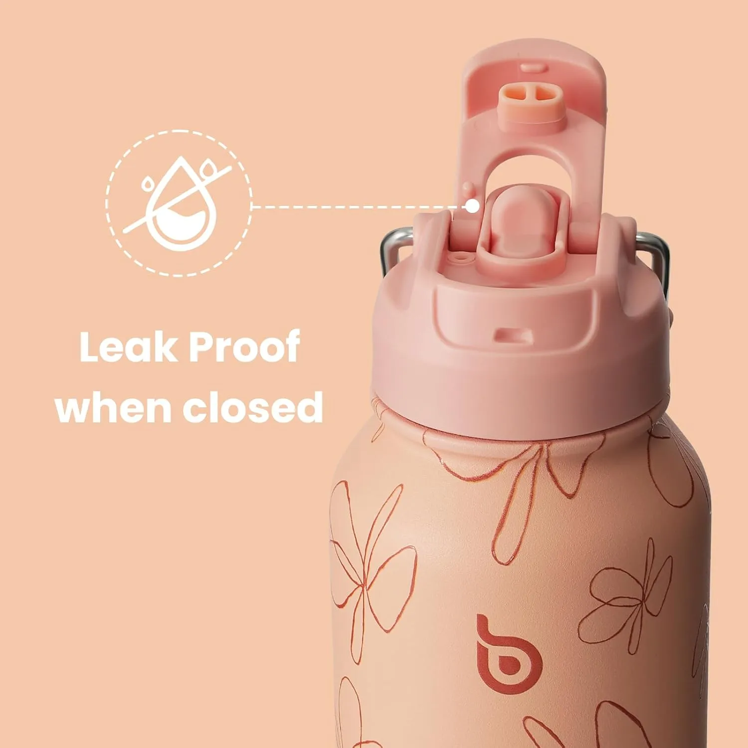 BOTTLE BOTTLE 32oz Insulated Water Bottle Stainless Steel Sport Water Bottle with Straw Dual-use Lid Design for Gym with Pill Box (Jungle Camo)