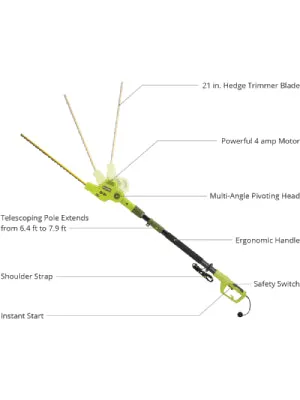 Brand new no box! Sun Joe SJH902E 21 inch Multi-Angle Multi-Angle Hedge Trimmer 4 A! Retails $139 