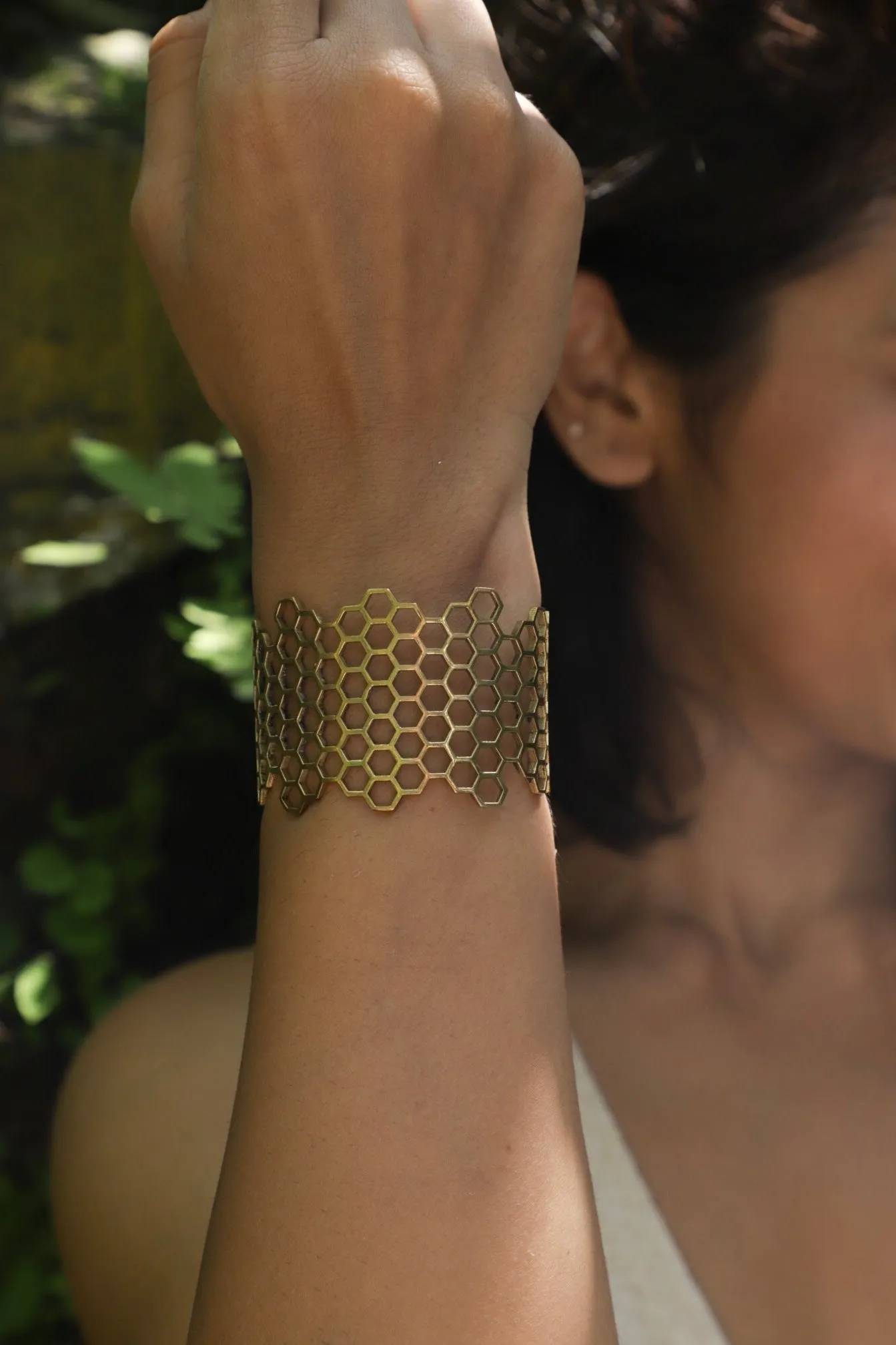 Broad Honeycomb Bangle