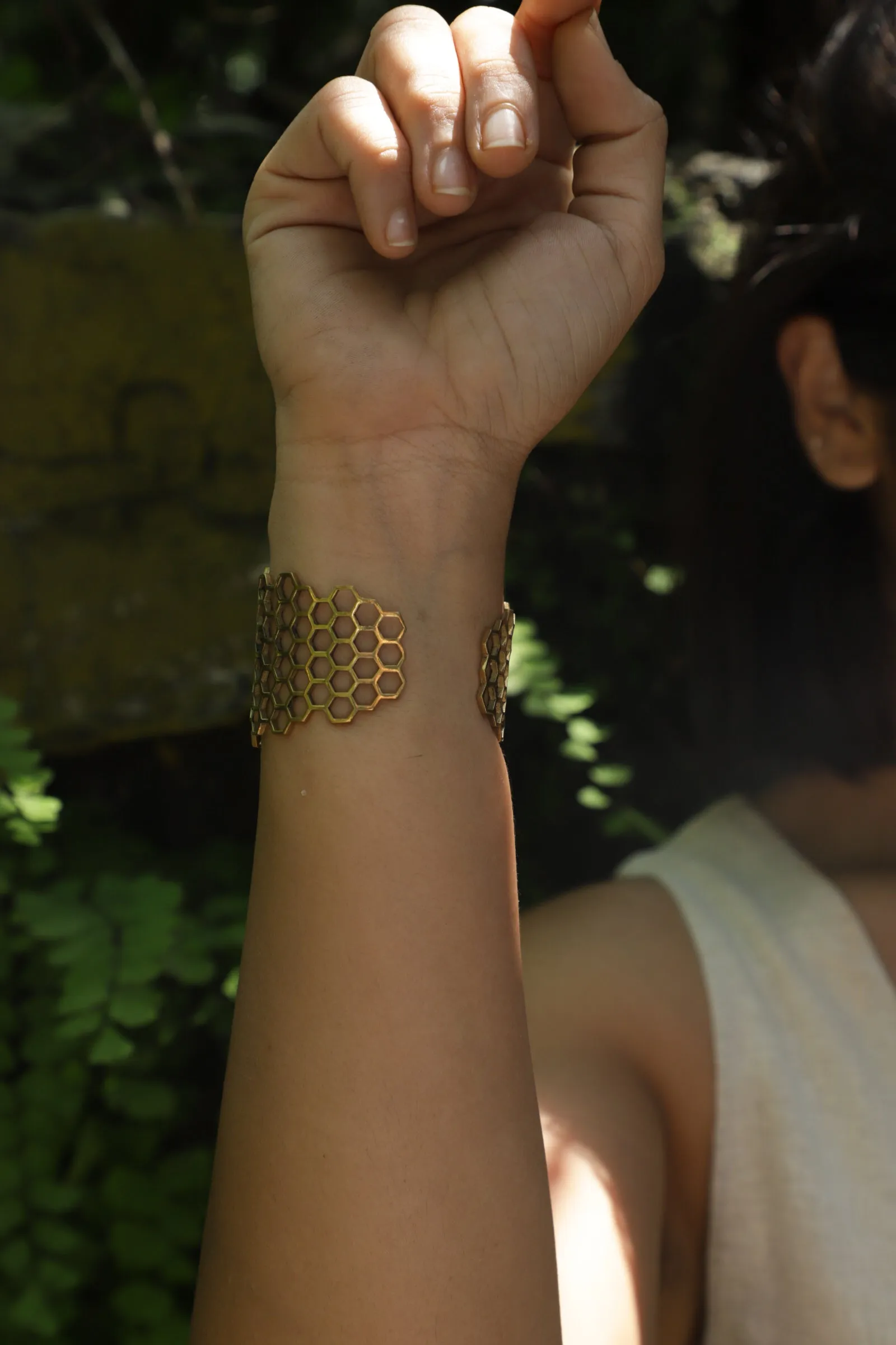 Broad Honeycomb Bangle