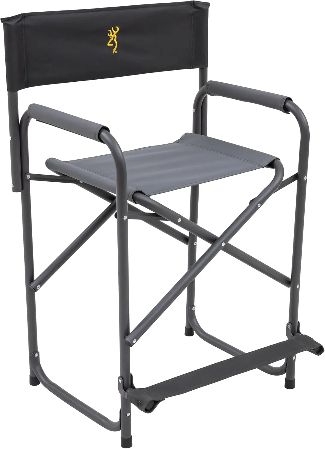 Browning Directors Chair - Outdoor Folding Chairs Made with Durable Fabric and Sturdy Aluminum/Steel Frame, with Extra Tall Seat and Flip-Down Footrest