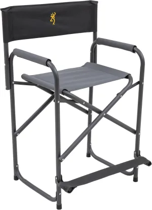 Browning Directors Chair - Outdoor Folding Chairs Made with Durable Fabric and Sturdy Aluminum/Steel Frame, with Extra Tall Seat and Flip-Down Footrest