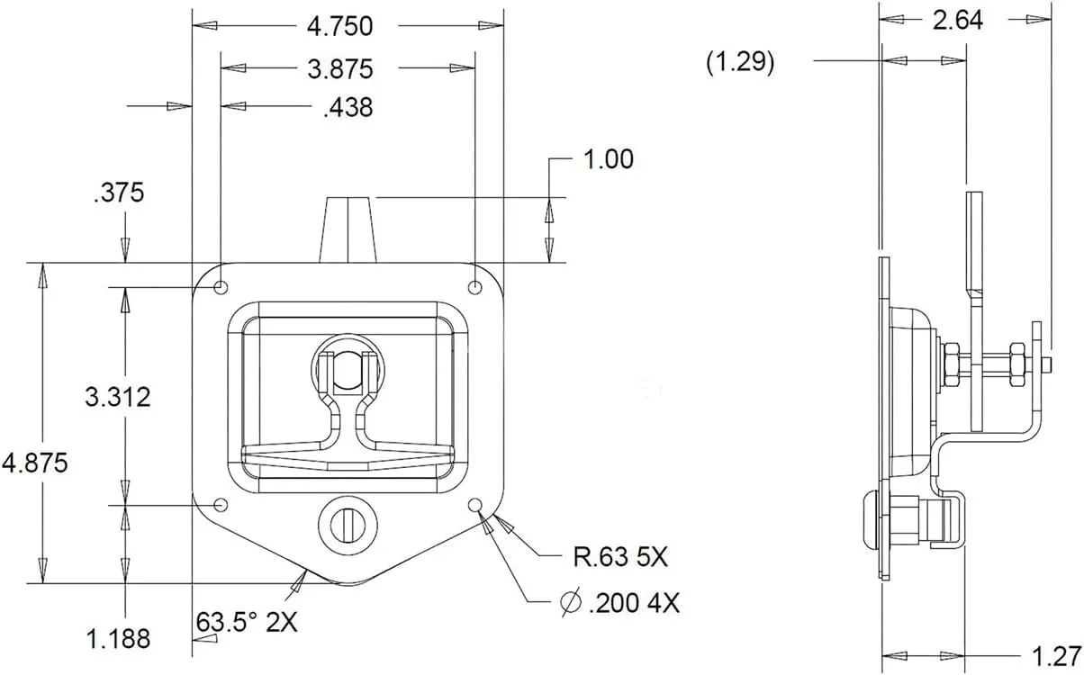 Buyers Products L8815 T-Handle Latch, 2 Pack, Locking Single Point Latch with Gasket & 2 Keys, Polished Stainless Steel, for Truck Bed Tool Boxes, Trailer Doors, RVs, Campers, Truck Cap Latch