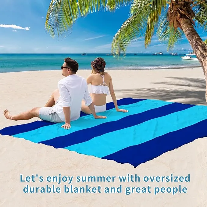 BYDOLL Beach Blanket Sandproof Waterproof 78''×110''1-7 Adults Compact Lightweight Oversized Beach Blanket Large Picnic Mat Beach Blanket for Travel Camping Hiking Picnic