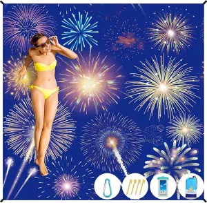BYDOLL Beach Blanket Sandproof Waterproof Firework 78''×110''1-7 Adults Compact Lightweight Oversized Beach Blanket Large Picnic Mat Beach Blanket for Travel Camping Hiking Picnic