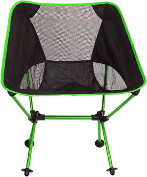 Camping Accessory Outdoor Portable Folding Camping Chair Light Fishing Beach Chair Aviation Aluminum Alloy Backrest Recliner (Color : Green)