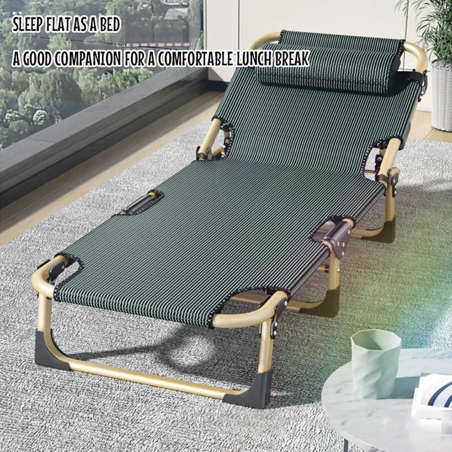 Camping Beds for Adults Portable Folding Bed, Folding Camping Cots Patio Lounge Chair, Camping Bed Folding Cot 330Lbs