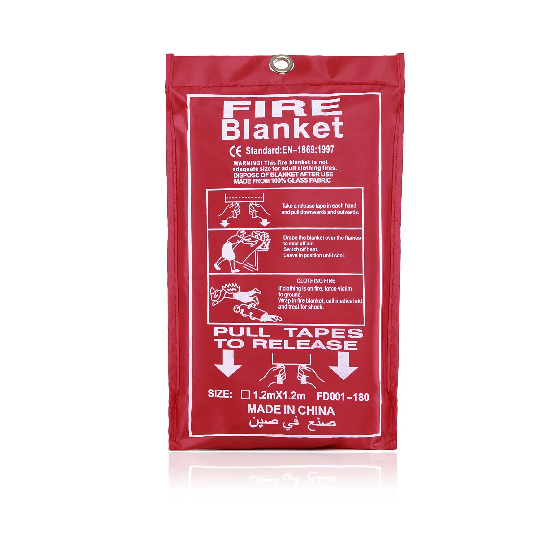 Camping Is Easy® Fire Blanket for Kitchen, Suppression Blanket for Emergency, Survival Safety Cover, Fiberglass, 39x39 inches