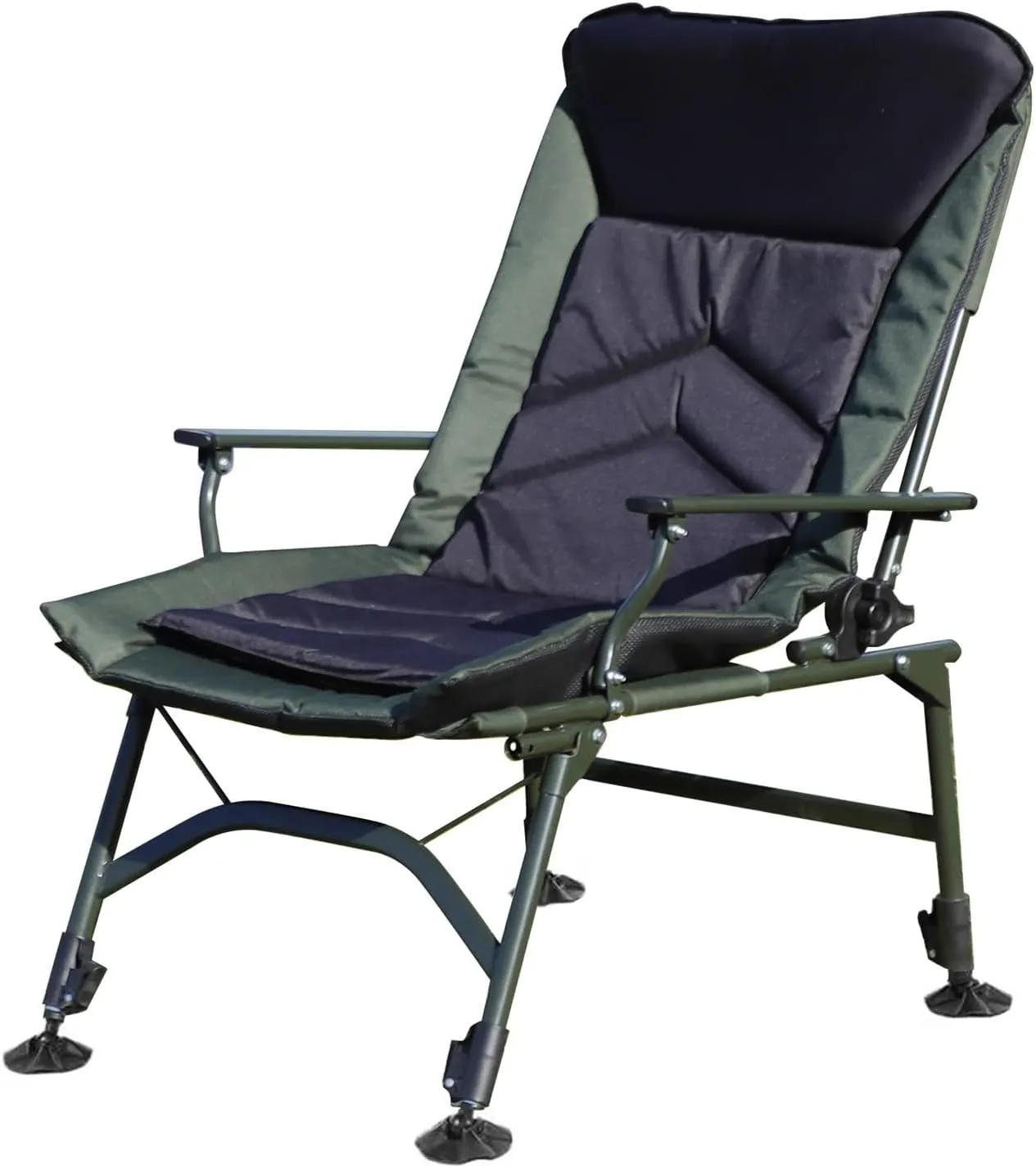 Camping Lounge Chair - Portable Folding Recliner, Adjustable Backrest