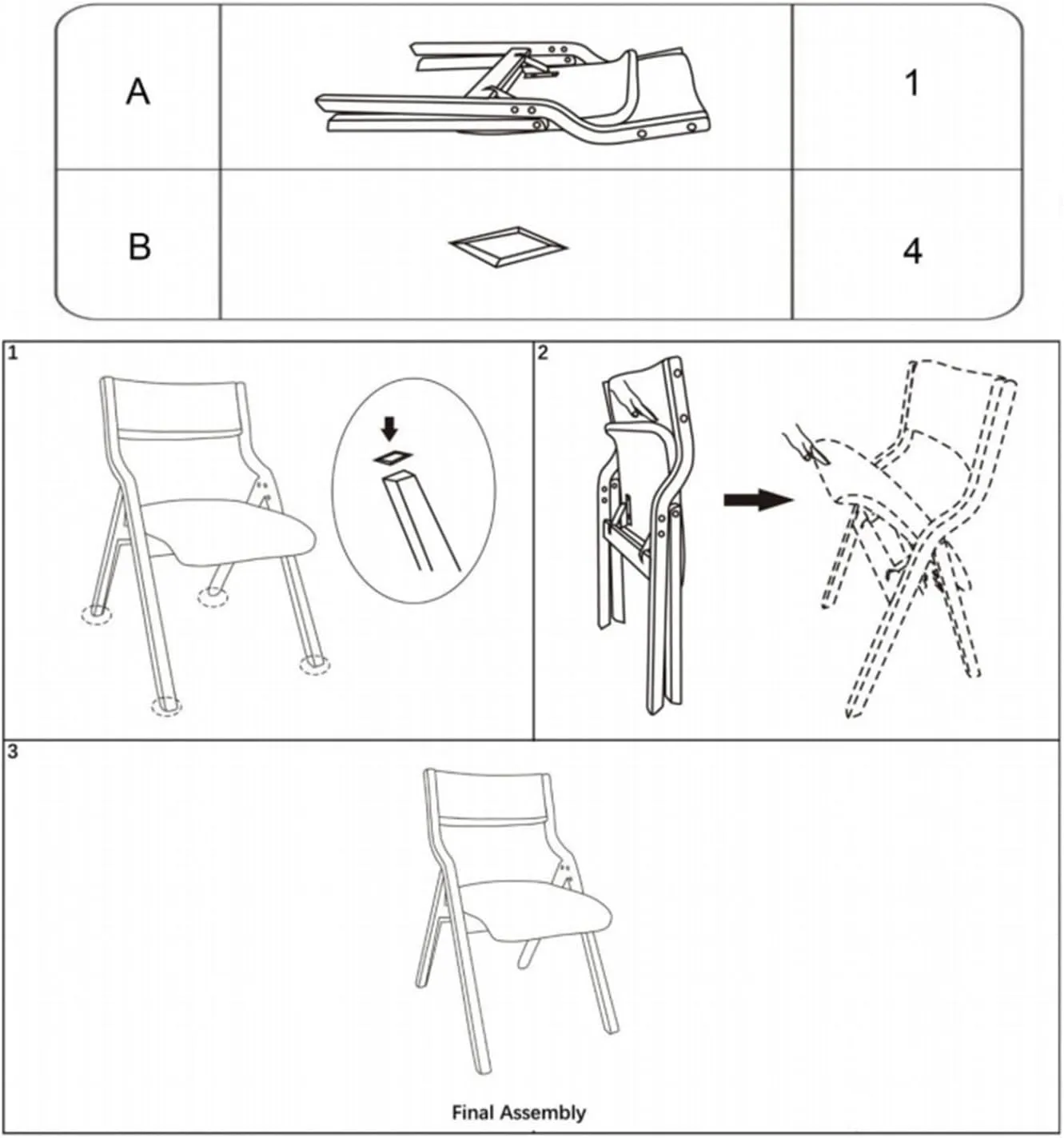 CangLong Modern Folding Chairs Set of 2, Padded Foldable Dining Chairs with Solid Wood Frame for Kitchen, Office & Wedding Party, Walnut Grey