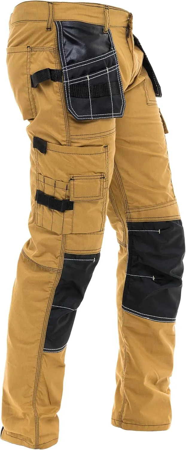 Cargo Construction Pants for Men - Tactical Wear Safety Pants with Knee Pads and Tool Pockets for Work and Outdoor Use