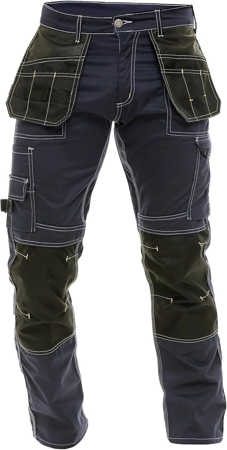 Cargo Construction Pants for Men - Tactical Wear Safety Pants with Knee Pads and Tool Pockets for Work and Outdoor Use
