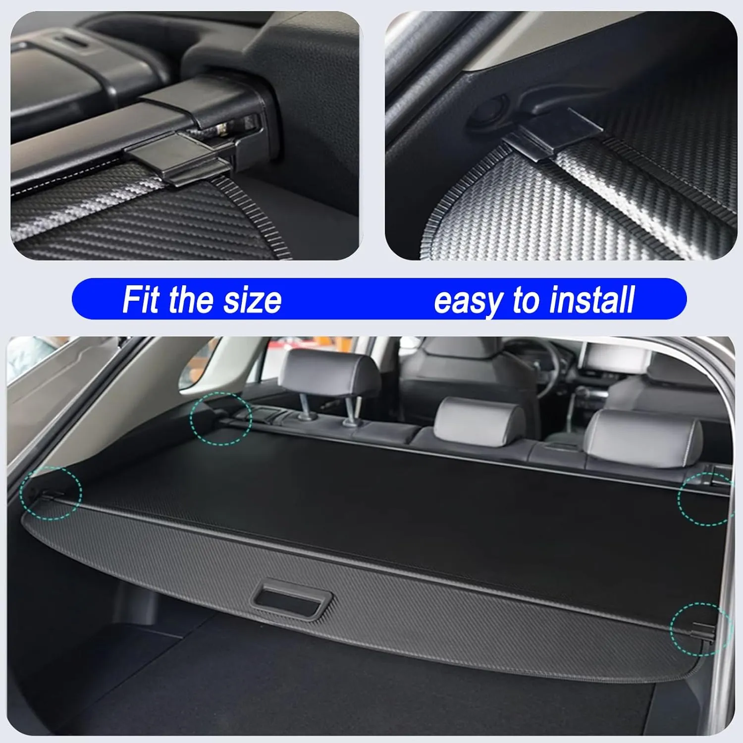 Cargo Cover for Toyota RAV4 2019-2025 Trunk - No Gap Shielding Shade Accessory