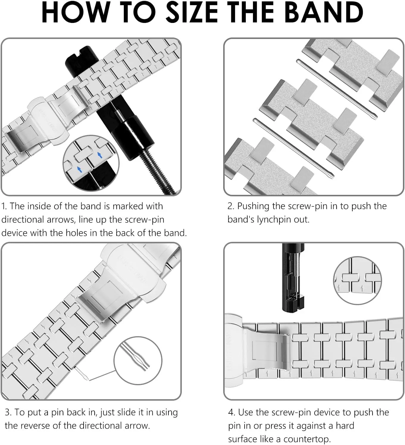 CHANCHY Stainless Steel Band Compatible with Apple Watch Ultra 2 Band 49mm, Series 10 46mm, 9/8/7 45mm, SE2/SE 6/5/4 44mm, 3/2/1 42mm, Metal Strap for Men Women (Frosted Silver, 49mm 46mm 45mm 44mm)