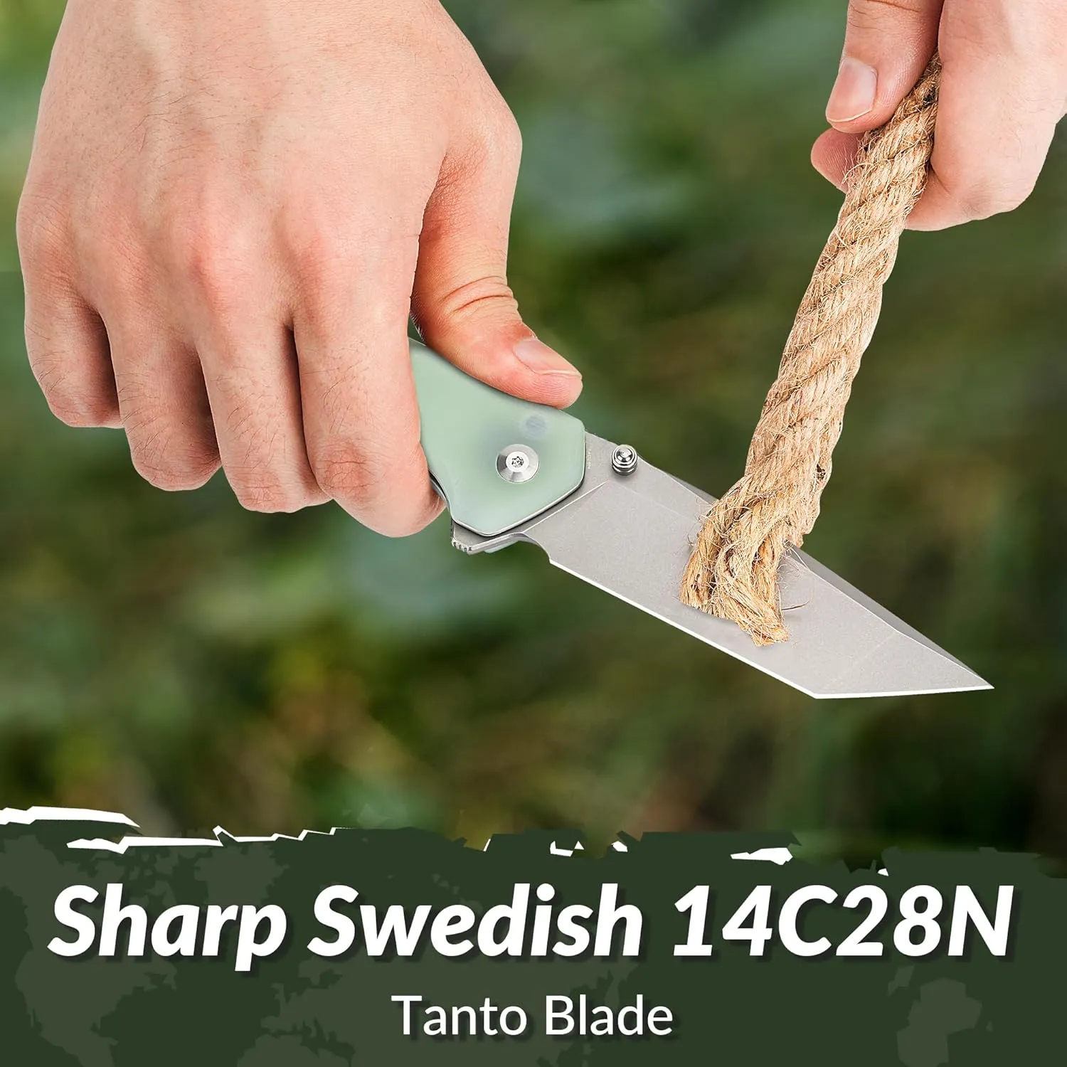 CIVIVI Brazen Folding Knife, Button Lock Pocket Knife with 3.46'' Swedish 14C28N Tanto Blade, Ultra-Grip G10 Handle, Low Profile Clip for EDC C19059C-3 (Natural)