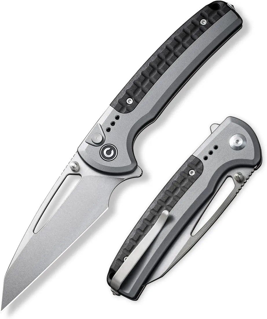 CIVIVI Sentinel Strike Pocket Knife with Glass Breaker, Utility Folding Knife for Outdoor EDC, 3.7" Reverse Tanto Blade, Aircraft Grade Aluminum Handle with FRN Integral Spacer C22025B-2