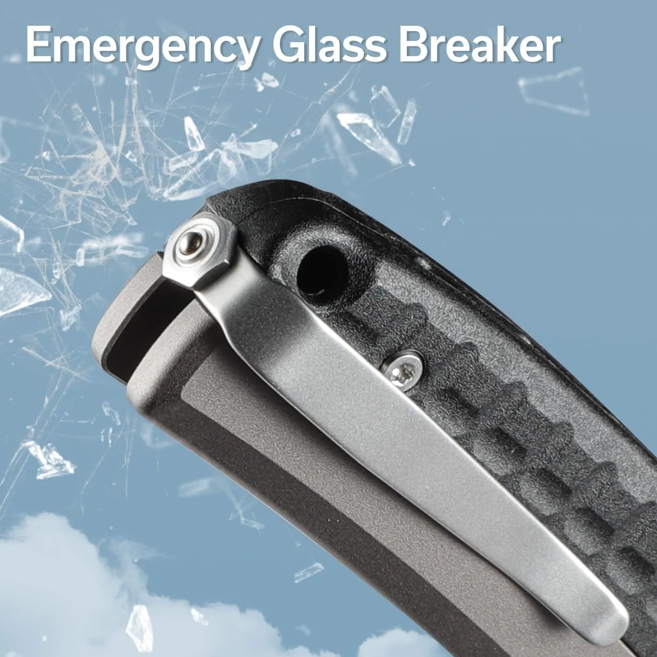 CIVIVI Sentinel Strike Pocket Knife with Glass Breaker, Utility Folding Knife for Outdoor EDC, 3.7" Reverse Tanto Blade, Aircraft Grade Aluminum Handle with FRN Integral Spacer C22025B-2