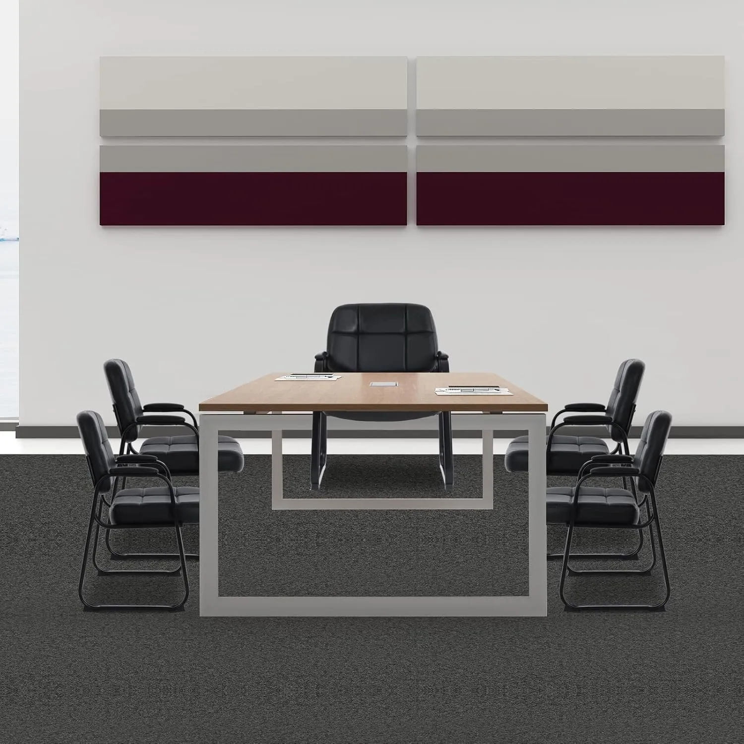 CLATINA Big & Tall 400 lbs Waiting Room Guest Chair with Thick and Comfortable Cushion and Back, Padded Arm Rest, Solid Sled Base, Suitable for Office Area Conference Reception Room (1 Pack)