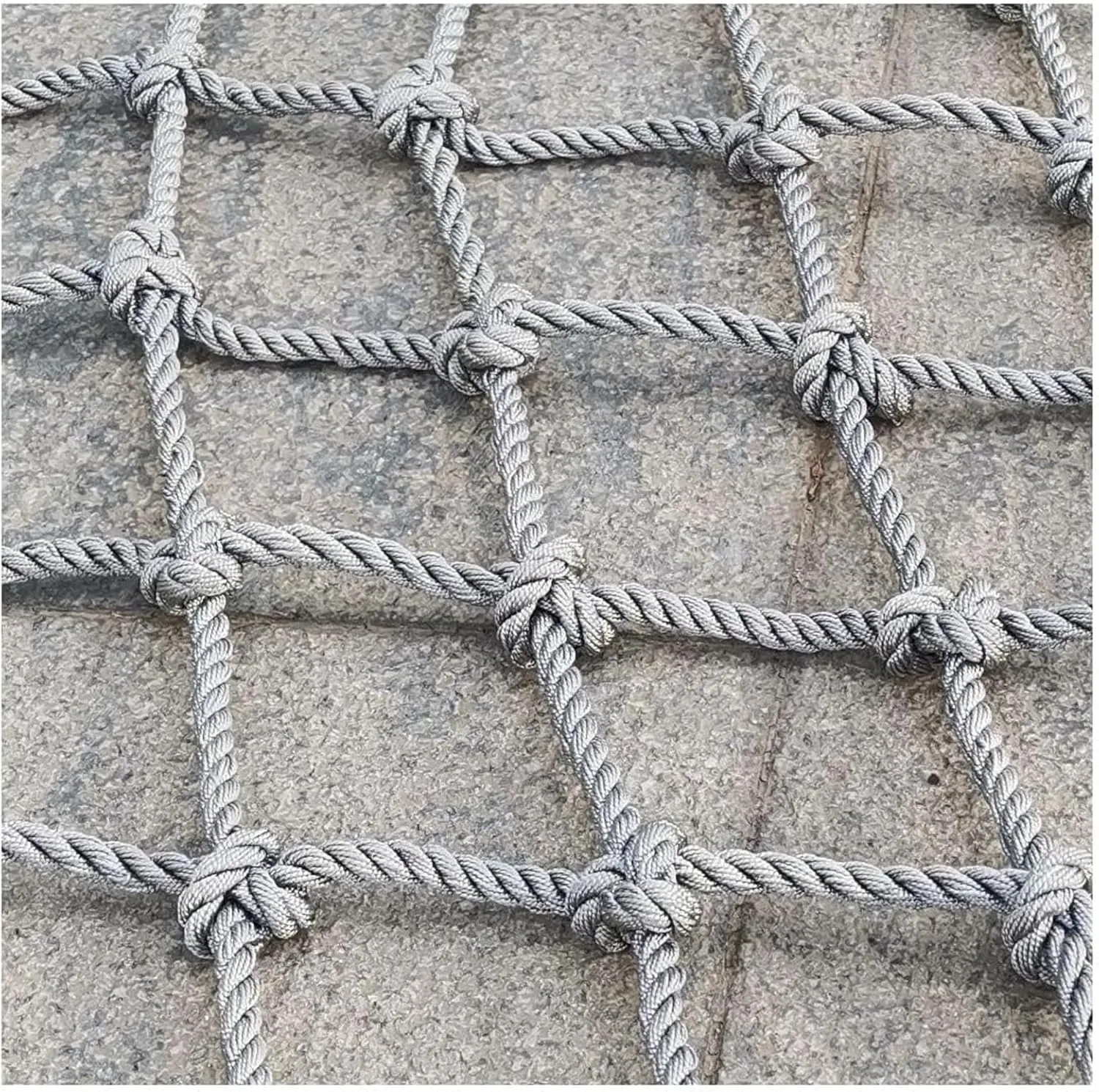 Climbing Rope Net Heavy Duty Climbing Net Safety Netting Balcony Stairs Fence Garden Playground Protection Net Indoor & Outdoor Decor Rope Net(Size:6.5FTx6.5FT)