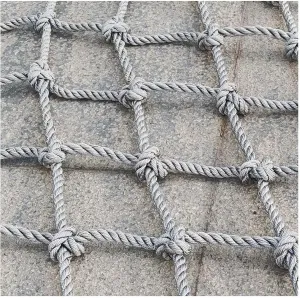 Climbing Rope Net Heavy Duty Climbing Net Safety Netting Balcony Stairs Fence Garden Playground Protection Net Indoor & Outdoor Decor Rope Net(Size:6.5FTx6.5FT)