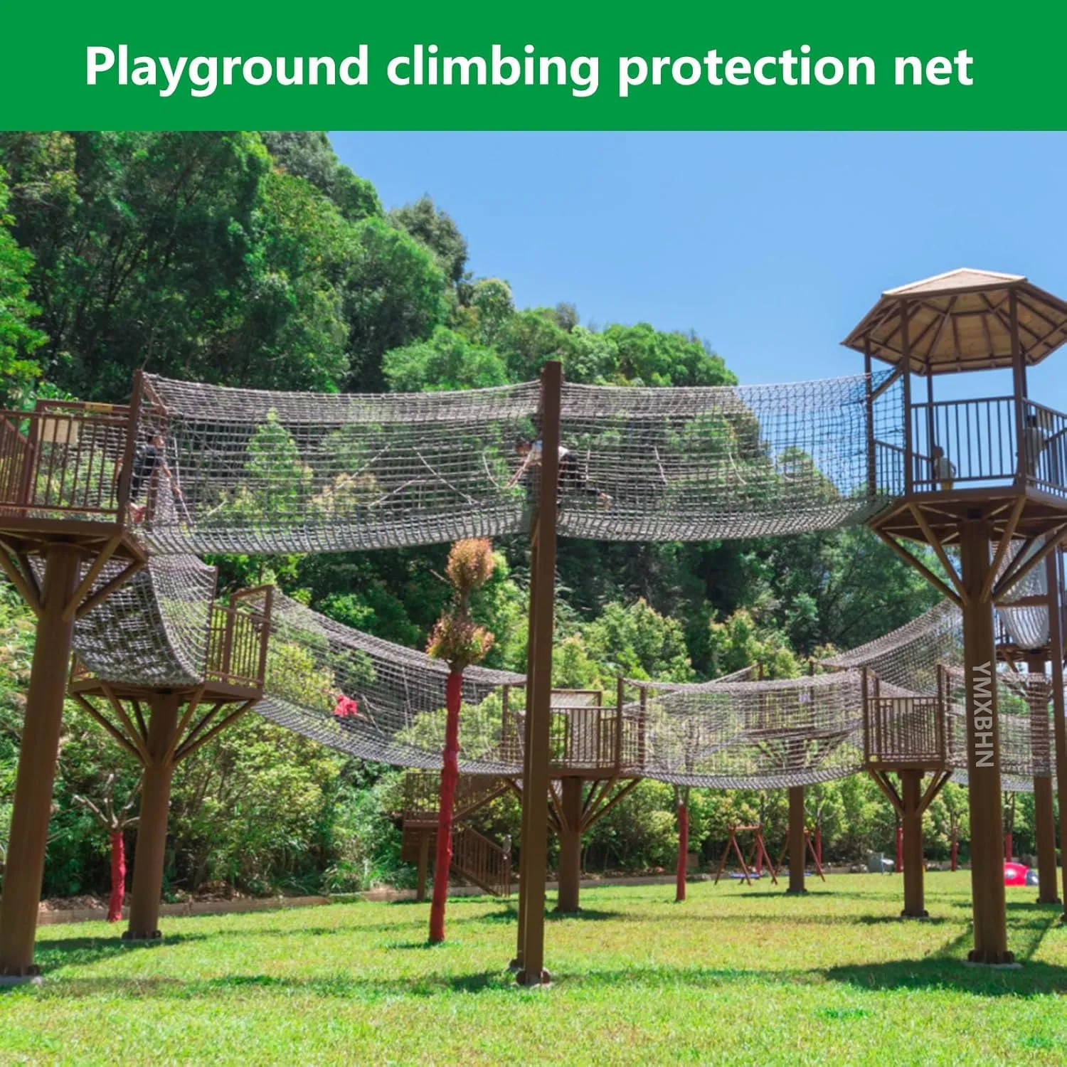Climbing Rope Net Heavy Duty Climbing Net Safety Netting Balcony Stairs Fence Garden Playground Protection Net Indoor & Outdoor Decor Rope Net(Size:6.5FTx6.5FT)