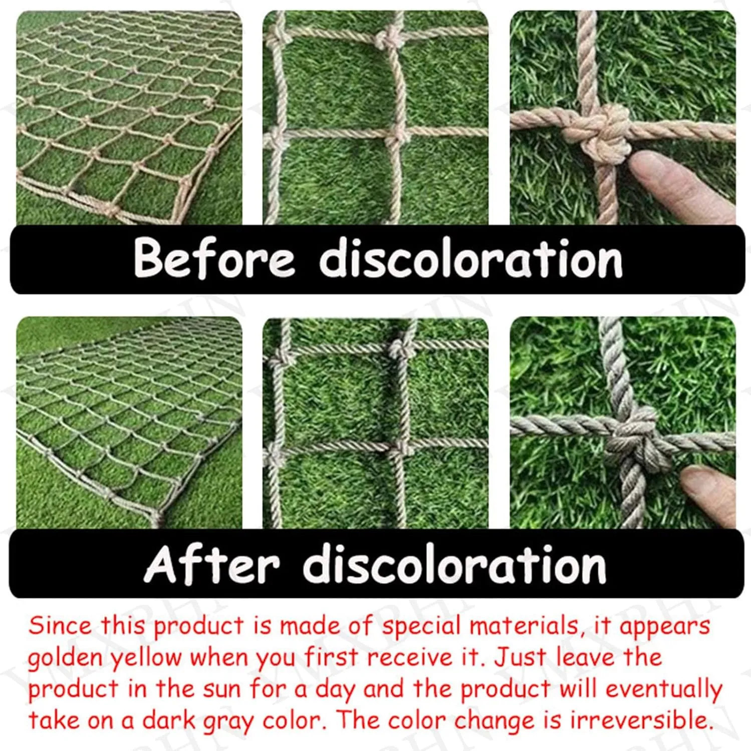 Climbing Rope Net Heavy Duty Climbing Net Safety Netting Balcony Stairs Fence Garden Playground Protection Net Indoor & Outdoor Decor Rope Net(Size:6.5FTx6.5FT)