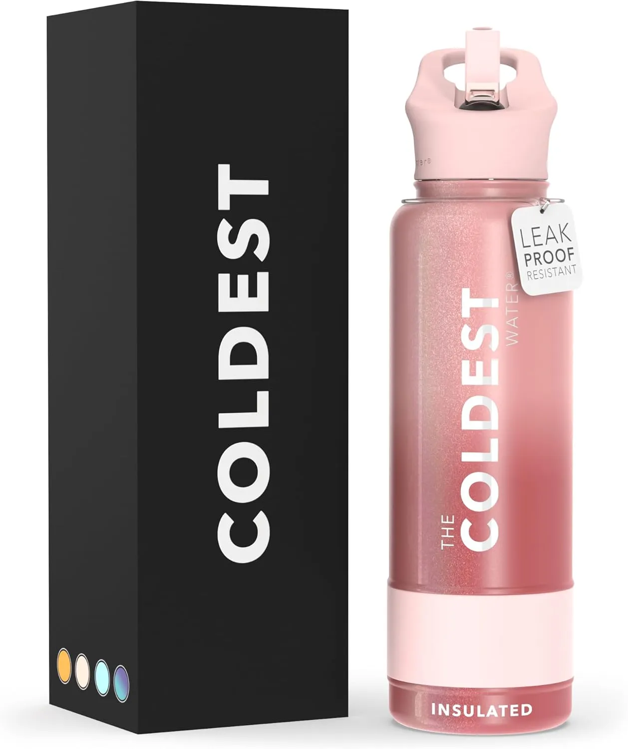 Coldest Insulated Water Bottle with Straw Lid - Stainless Steel Metal Thermos for Men & Women (Bellatrix Pink, 40 oz)