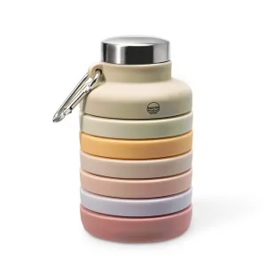Collapsible Carabiner Bottle - Larger - Ivory & Purple