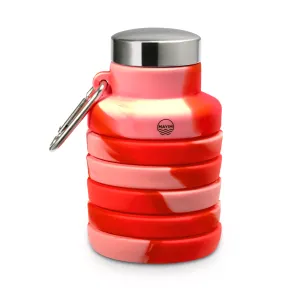 Collapsible Carabiner Bottle - Tie Dye - Coral & Mauve