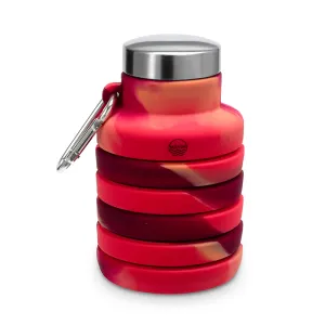 Collapsible Carabiner Bottle - Tie Dye - Red