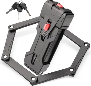Compact Folding Bike Lock, Heavy Duty Bicycle Lock with 3 Keys and Mount, Lightweight Foldable Chain Locks for E-Bike, Commuting, Scooter - 75cm (30 in)