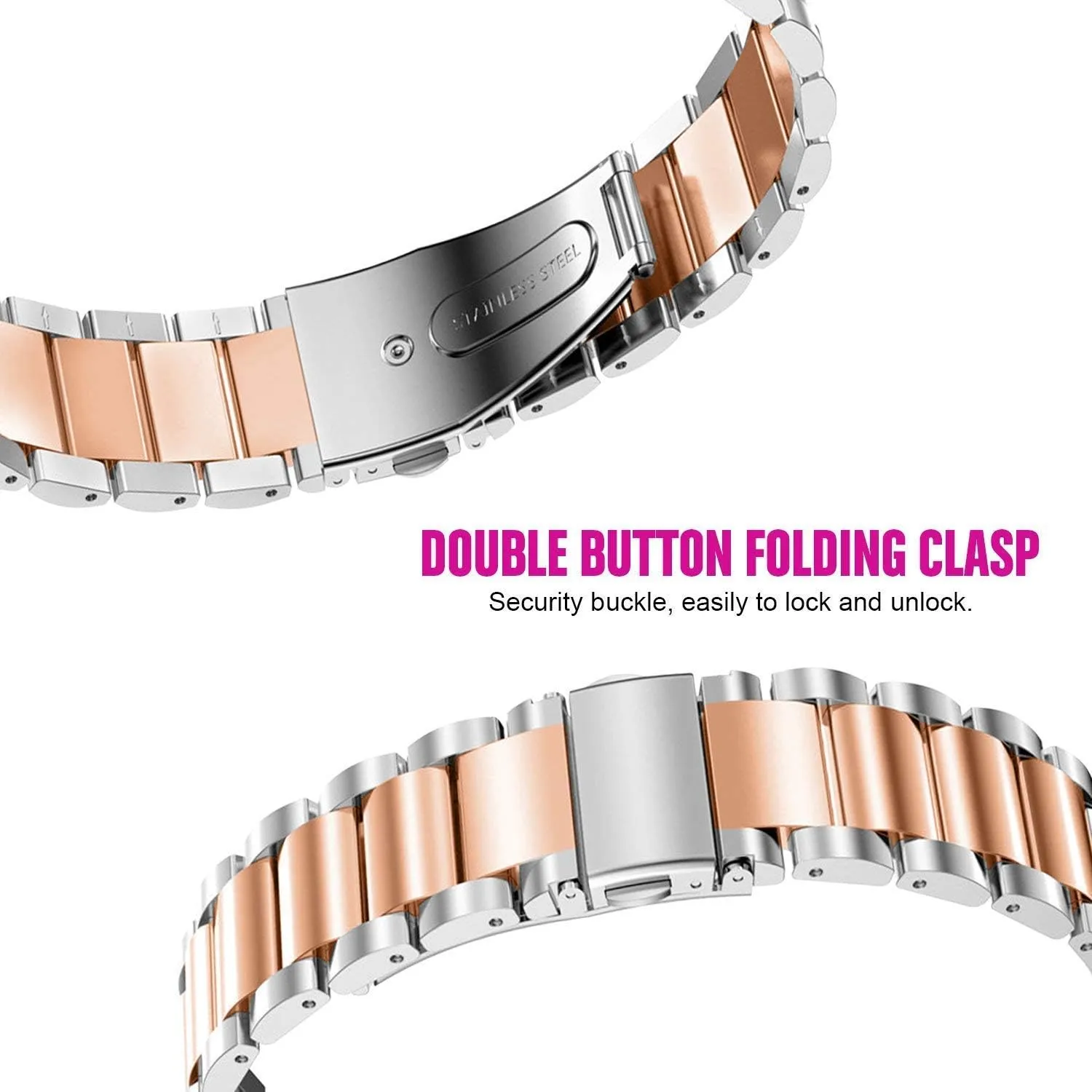 Compatible for Embr Wave 2 Band, Quick Release Stainless Steel Metal Replacement Straps Compatible for Embr Wave 2 Thermal Wristband
