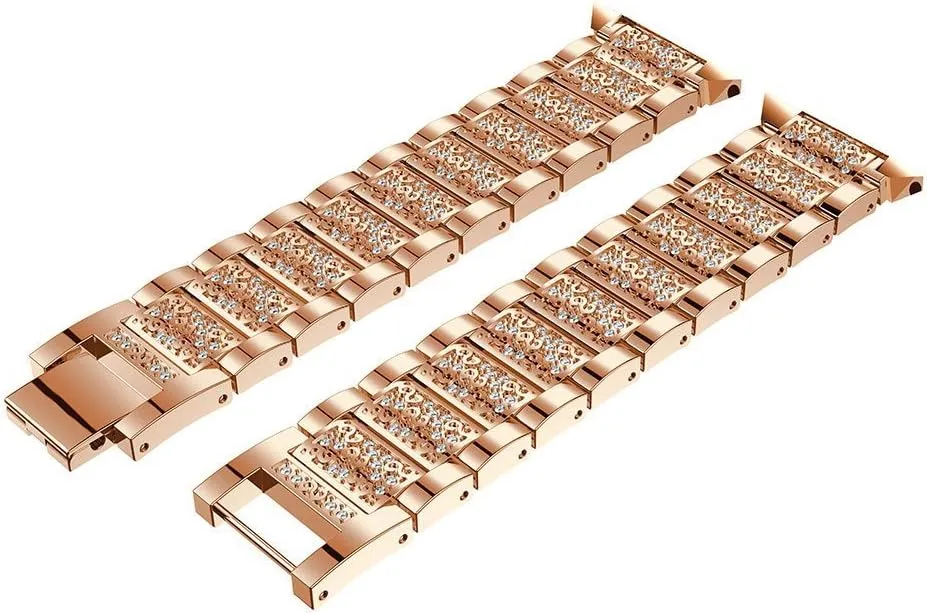 Compatible for Fitbit Blaze Band with Frame for Women, Adjustable Stainless Steel Bling Glitter Jewelry Crystal Diamond Metal Bracelet Wristband Replacement Band for Fitbit Blaze Smart Watch