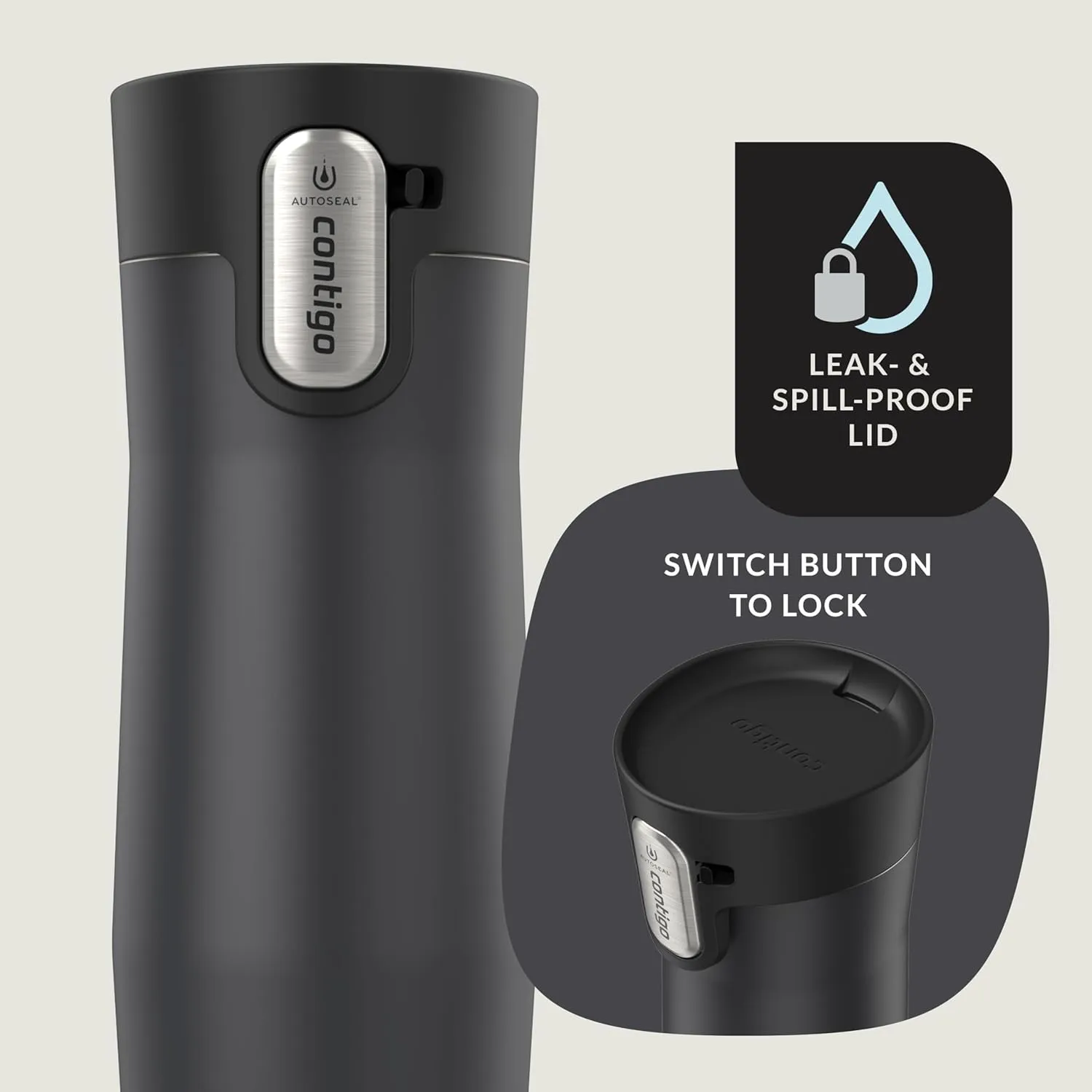 Contigo West Loop 3.0 Thermalock Insulated Travel Mug, 16oz, Matte Black