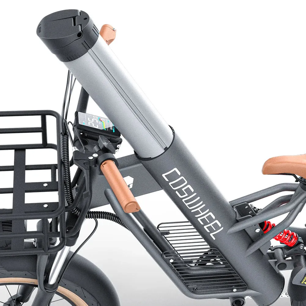COSWHEEL M20  500W 10AH High-speed Motorcycle with Basket, Fat Tire Electric Bicycle, Electric Bicycle, New Type of Electric Bicycle