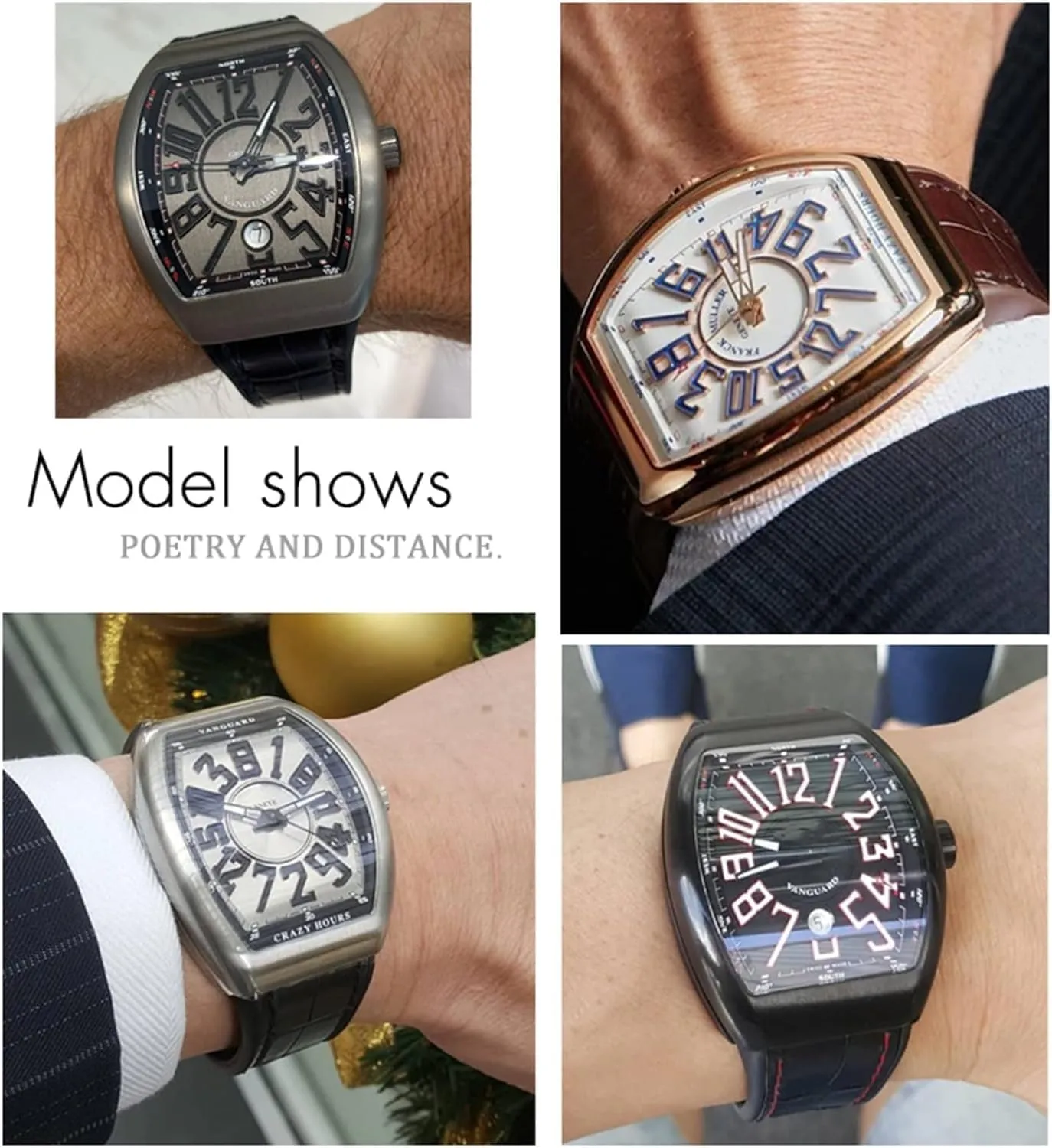 Cowhide leather Silicone Watch Strap For Franck Muller Watch Band with Folding Buckle For Men Bracelet