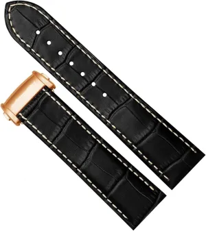 Cowhide Leather Watchband For Hamilton Khaki Aviation Classic Series Watch Strap With Folding Buckle Men Bracelet