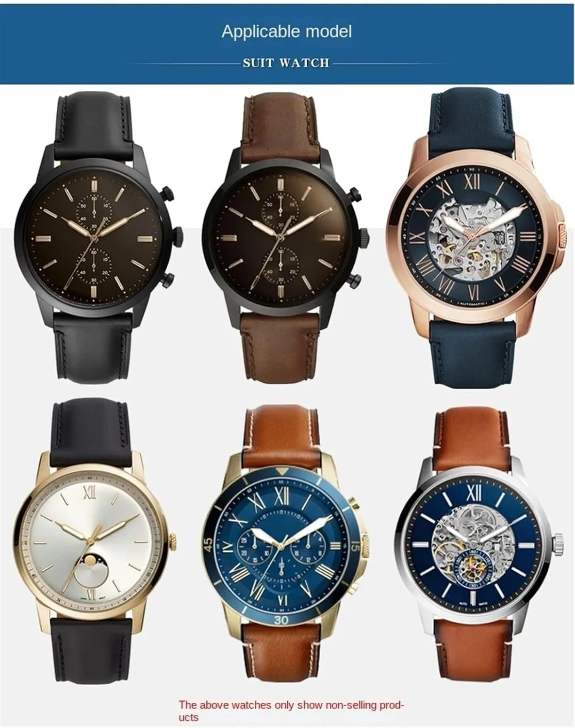 Crocodile Leather watchband for Any Brand Wristband watch Strap with Folding Clasp