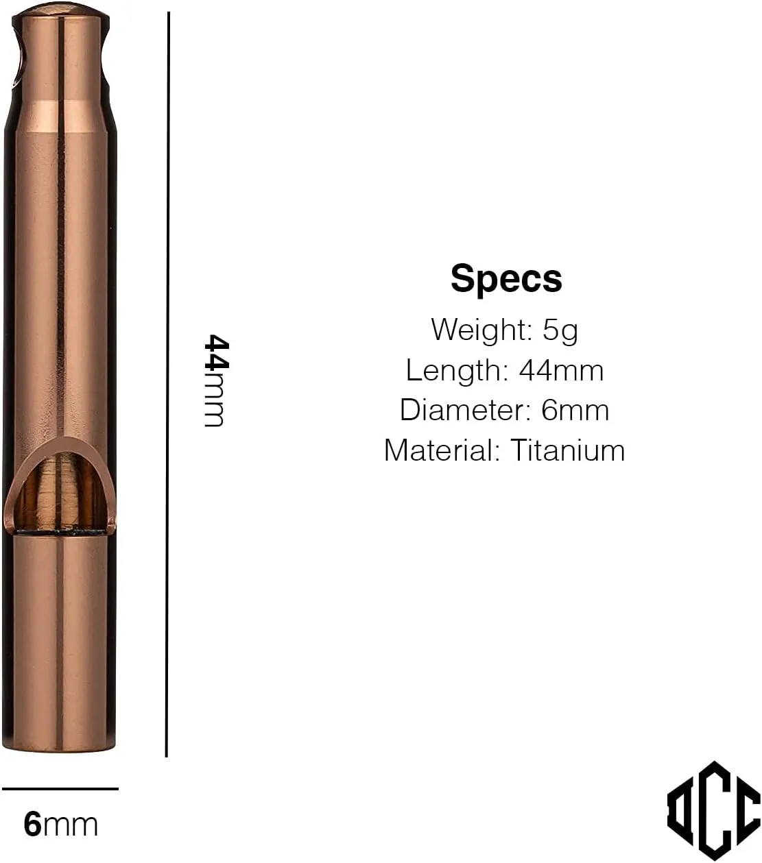 DAILYCARRYCO. TiWhistle - Titanium Emergency Whistle (Rose Gold)