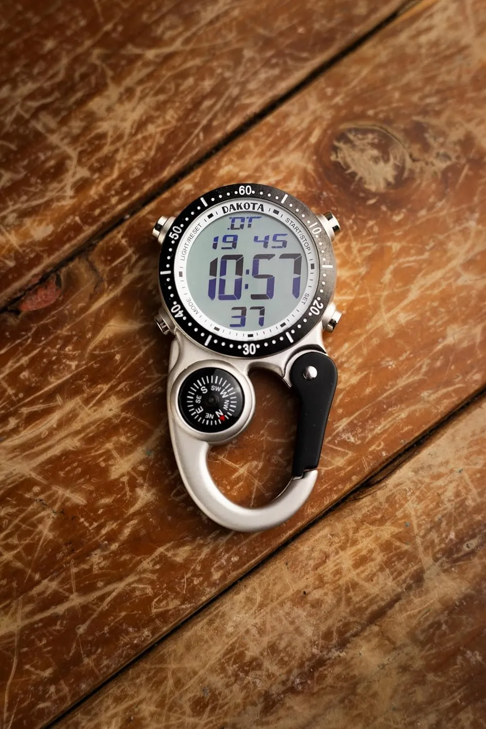 Dakota Digital Backpacker Clip, Fob and Pocket Watch, Alarm, Stopwatch, Timer and Dual Time, Outdoor Gifts for Men and Women, Tactical Digital Watch
