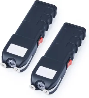 DARTMOOR 300,000V Stun Gun Ultrapowerful Rechargeable Phone Size for Men Women with Side Shock Plates for Car & Self Defense Tactical Flashlight Custom Holster and Lanyard, Black