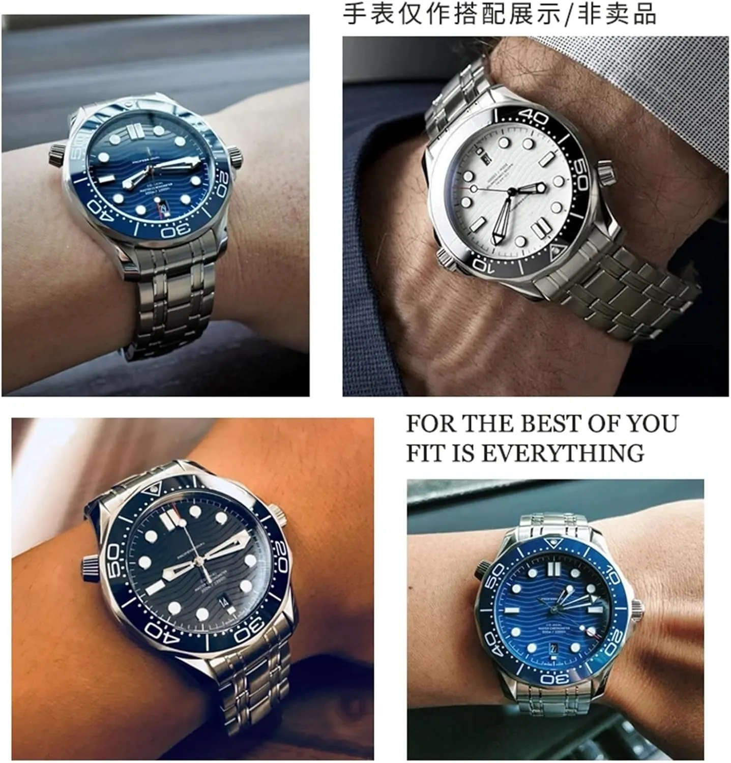 DASEB Stainless Steel Folding Buckle Glide Lock For Rolex Submariner Oysterflex Daytona GMT Watch Band Strap Deployment Clasp