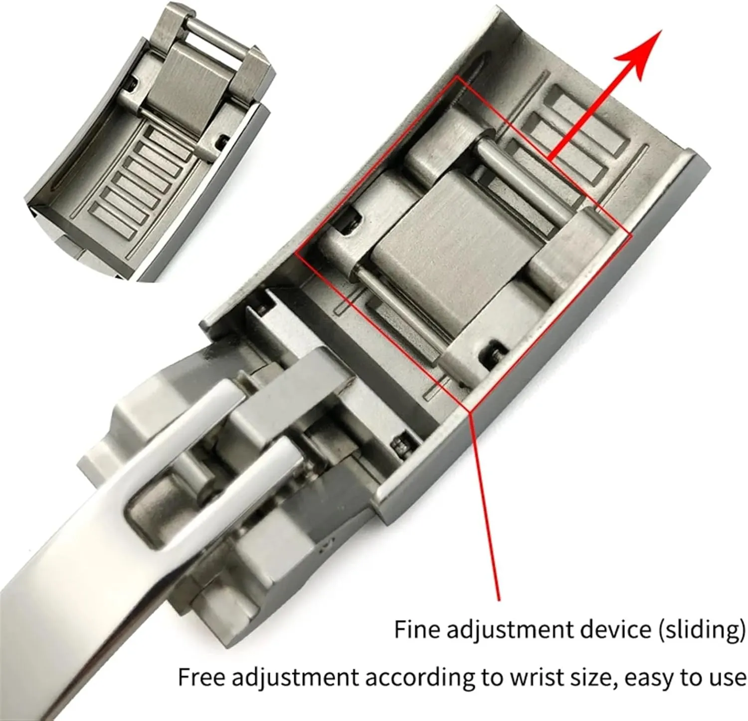 DASEB Stainless Steel Folding Buckle Glide Lock For Rolex Submariner Oysterflex Daytona GMT Watch Band Strap Deployment Clasp