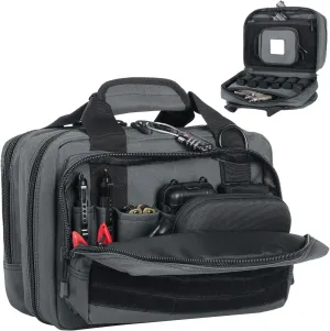 DBTAC Gun Case Bag Upgraded Compact | Tactical 3x Pistol Bag Firearm Shooting Case with Lockable Zipper for Shooting Range Outdoor Hunting | Molle Pouch   US Flag Patch   Universal Holster Included