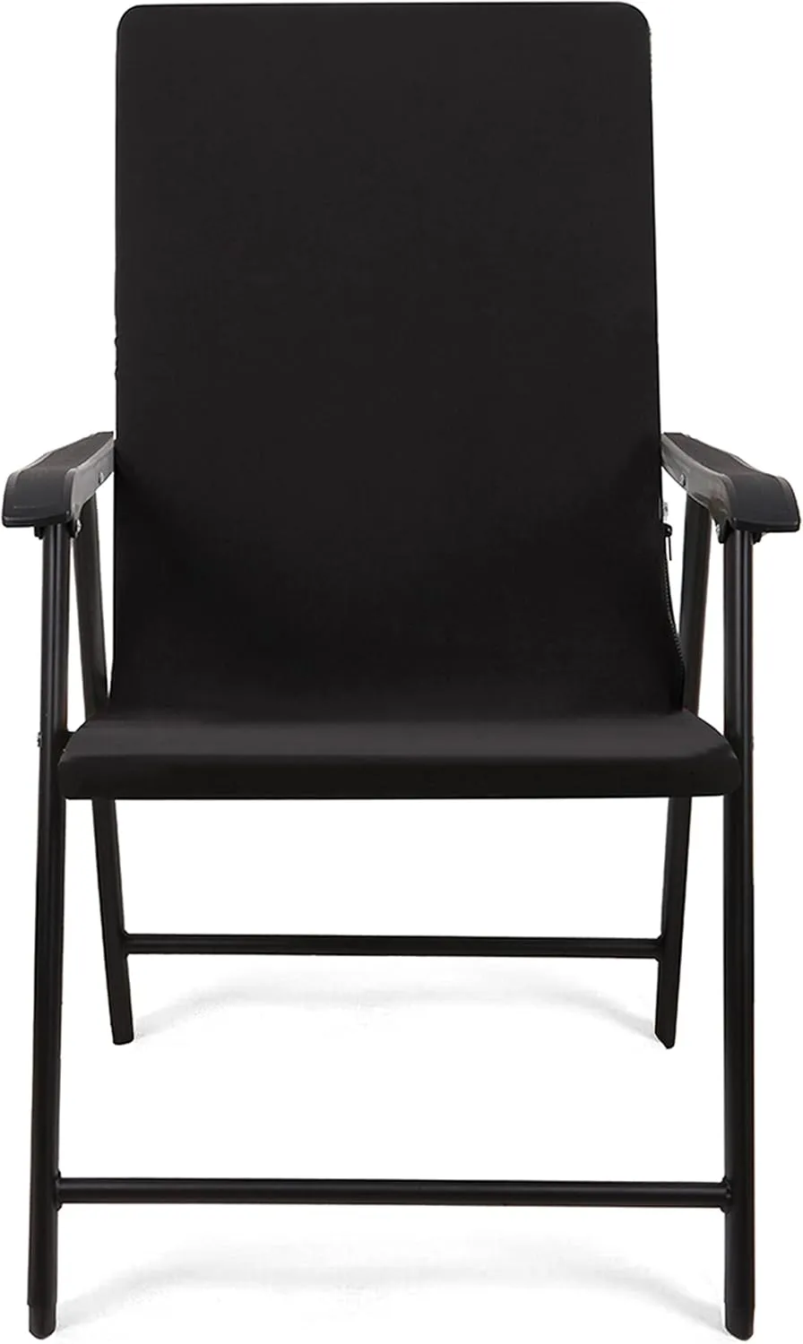 Deisy Dee Patio Dining Chair Covers, Outdoor Steel Sling Folding Chair Covers, Garden Metal Chair Covers (1, Black)