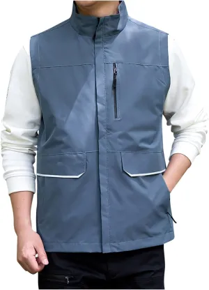 Dgoopd Mesh Utility Vest for Men Sleeveless Lightweight Quick Dry Outdoor Summer Fishing Jacket Vests with Multi Pockets