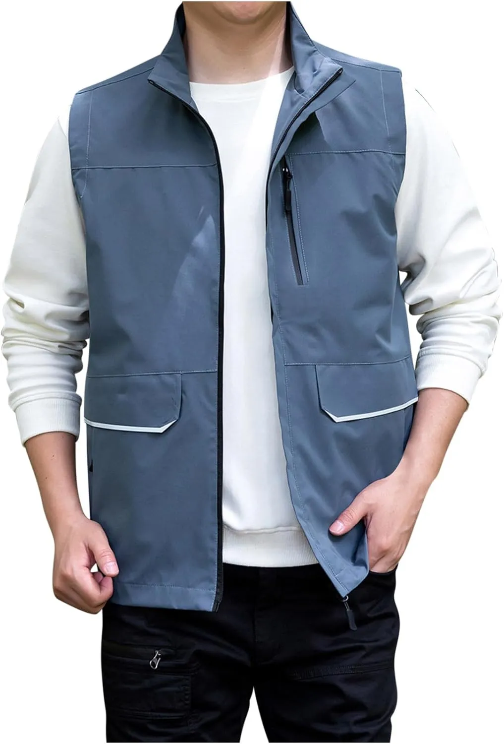 Dgoopd Mesh Utility Vest for Men Sleeveless Lightweight Quick Dry Outdoor Summer Fishing Jacket Vests with Multi Pockets