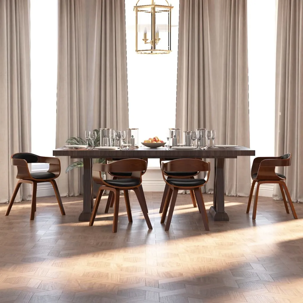 Dining Chair Kitchen Chair with Armrests Bentwood and Faux Leather