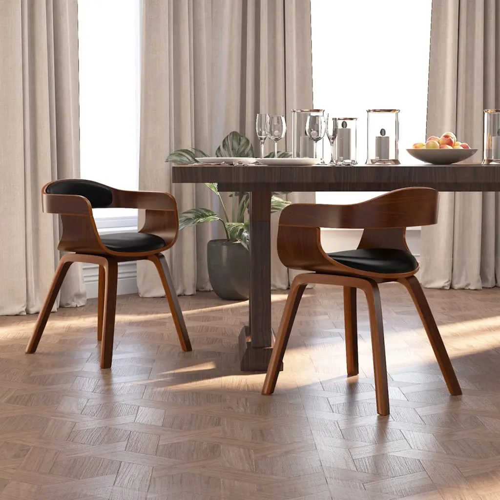 Dining Chair Kitchen Chair with Armrests Bentwood and Faux Leather